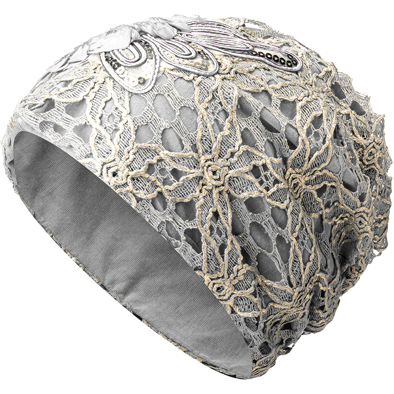 Knitting Cutout Caps Flowers Beanie Embossed