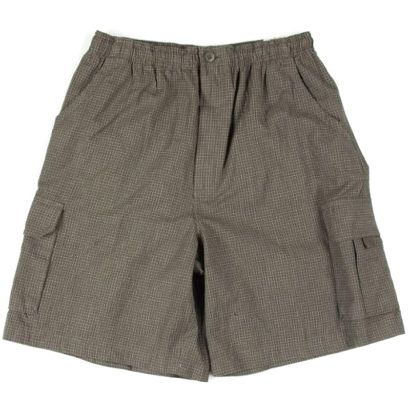Grey Self Checkered Shorts